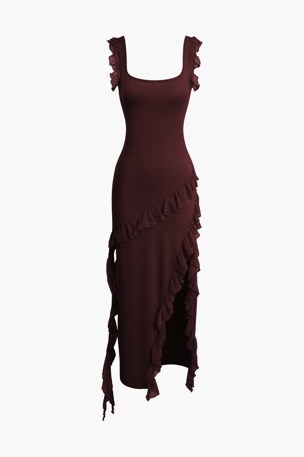 Robe fendue rouge océan