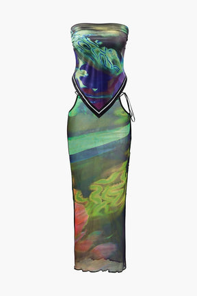 Vue latérale robe moulante à nœuds - Grâce