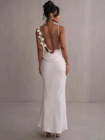 Robe longue satin diamant