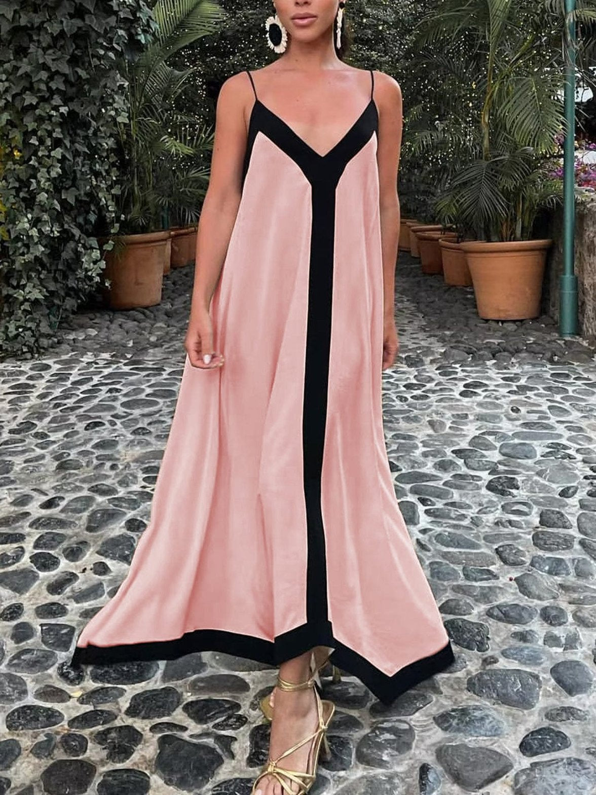 Robe maxi design bicolore mer
