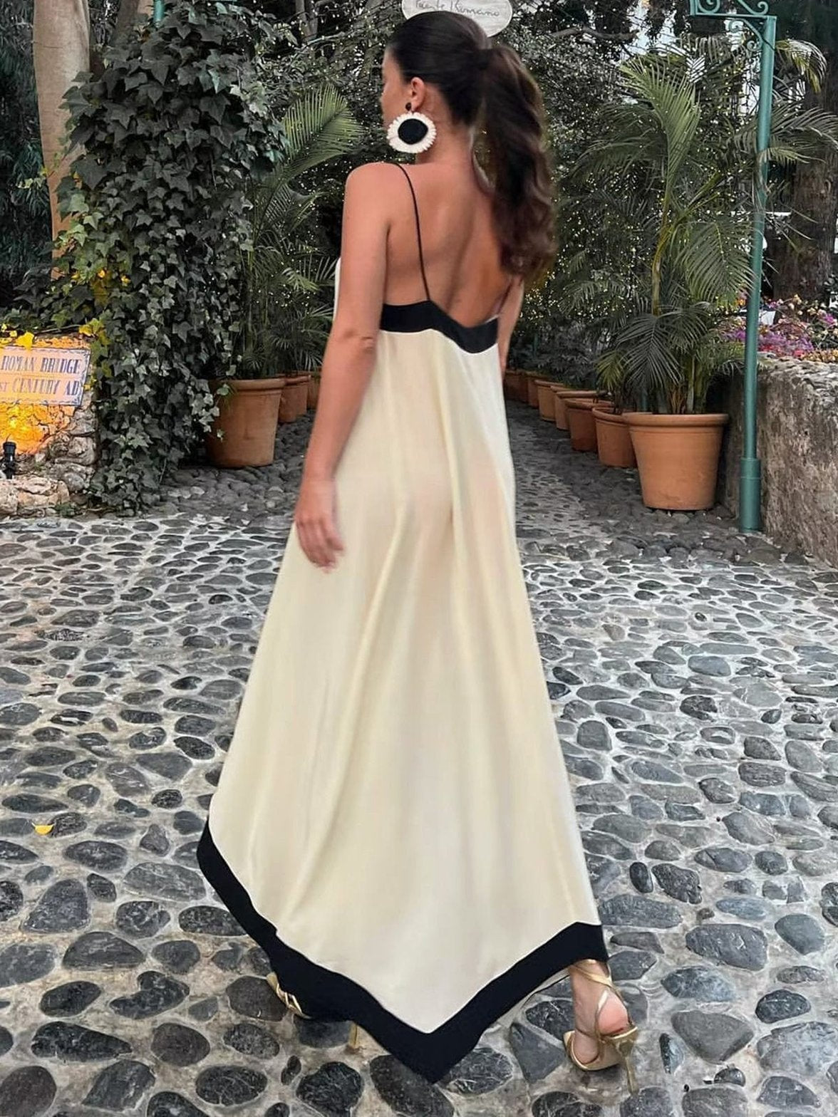 Robe d'été longue à bretelles fleur