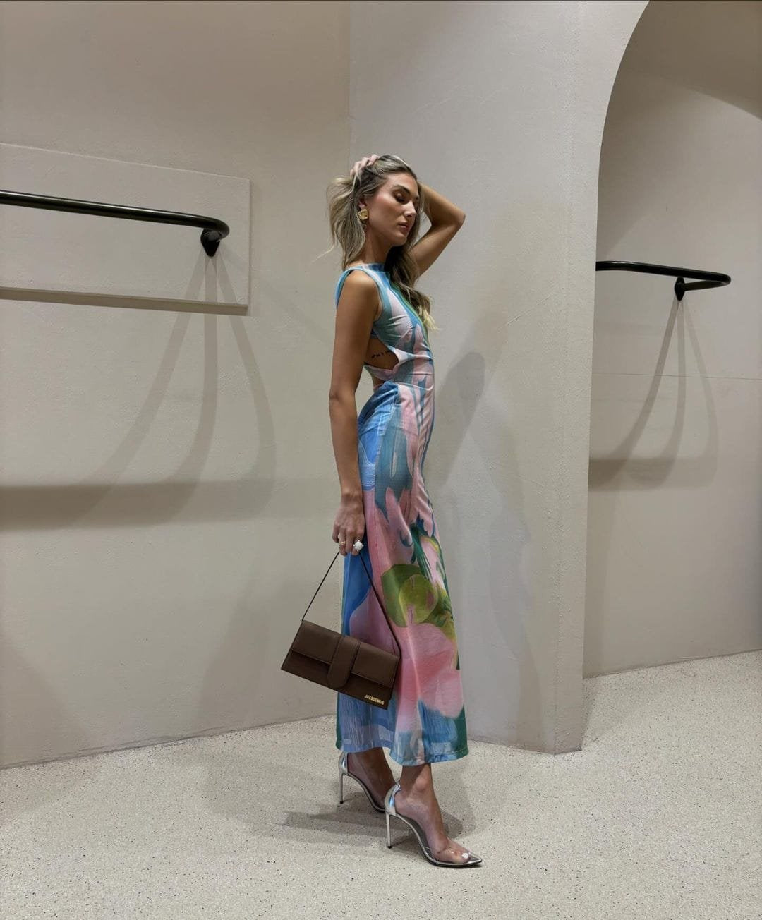 Robe longue été motif tropical - Lagon
