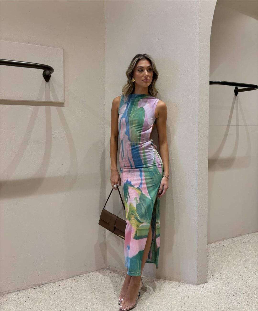 Robe d'été longue ajustée - Océan