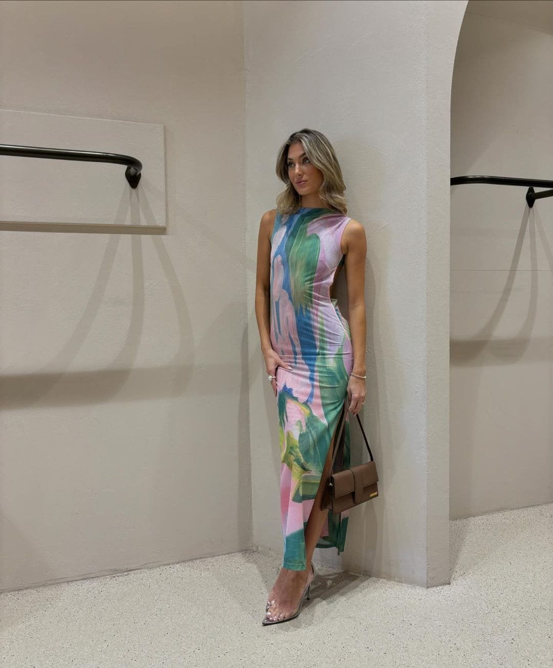 Robe maxi imprimé coloré - Azur