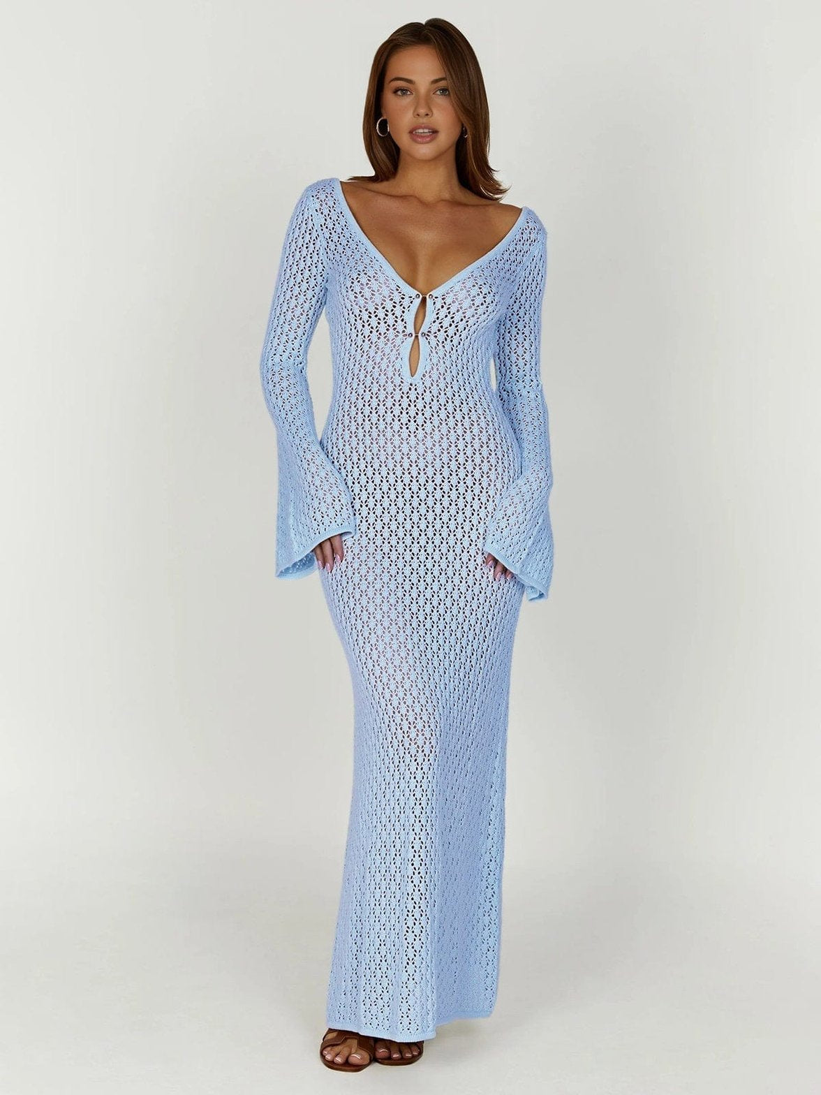 Robe tricot blanche charme