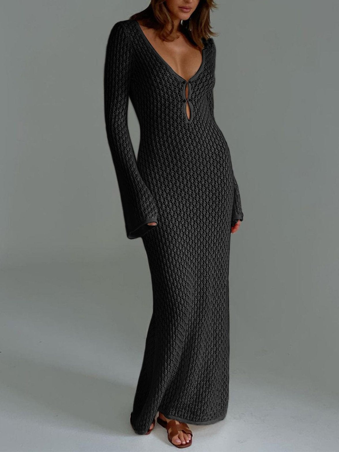 Robe maxi tricotée élégance