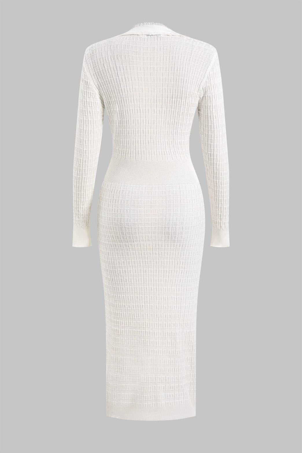 Robe longue tricot blanche vue de dos - Légèreté