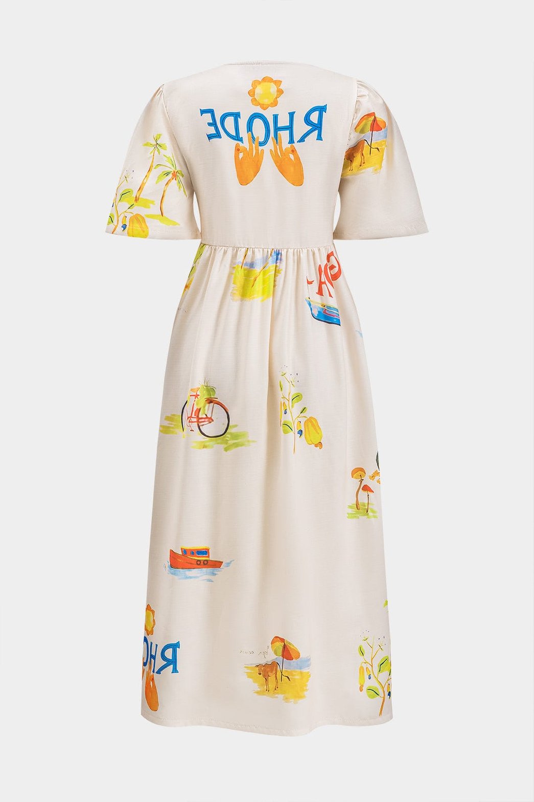 Robe longue imprimée vue de dos étoile