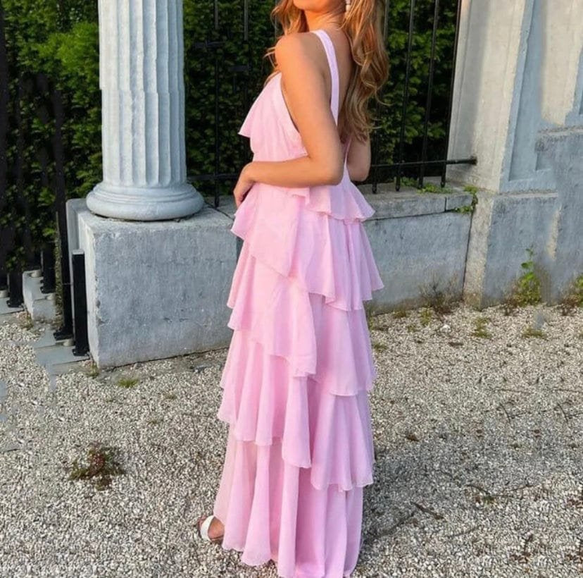Robe longue à volants cascade breeze