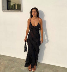 Robe à volants vue rapprochée grâce