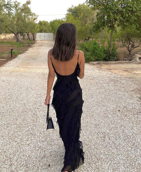 Robe longue détail des finitions parfait
