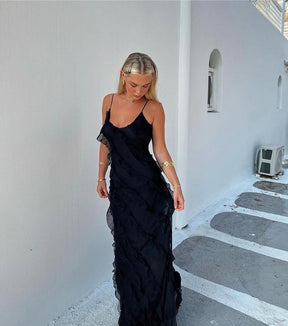 Robe à volants silhouette complète lumière