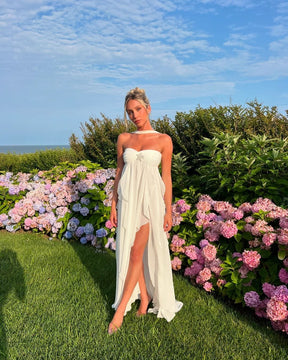 Robe dentelle volants cascade