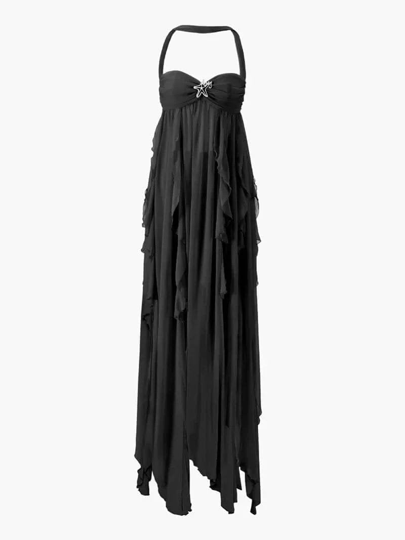 Robe dentelle volants océan