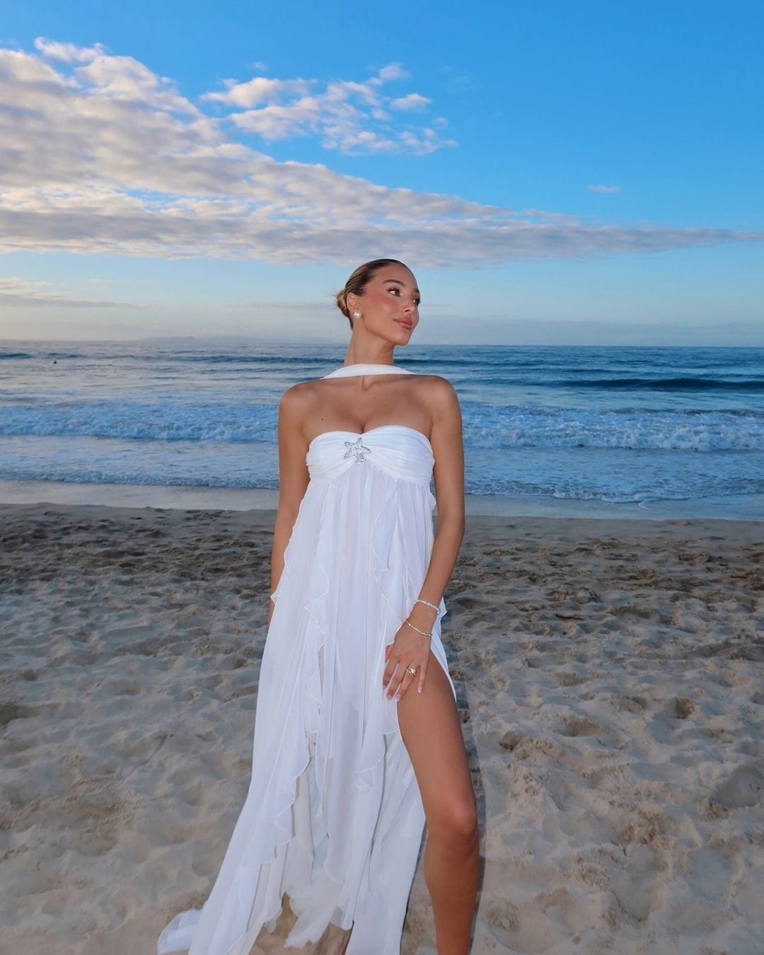 Robe maxi volants soir