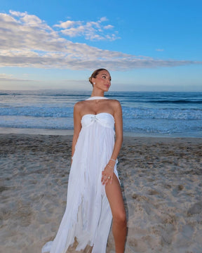 Robe maxi volants soir