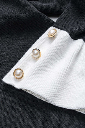 Robe maille bicolore vue latérale feuille