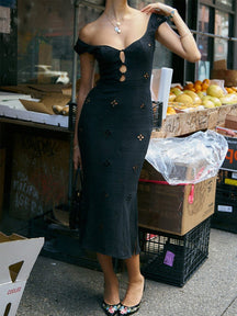 Robe midi détail broderie légèreté