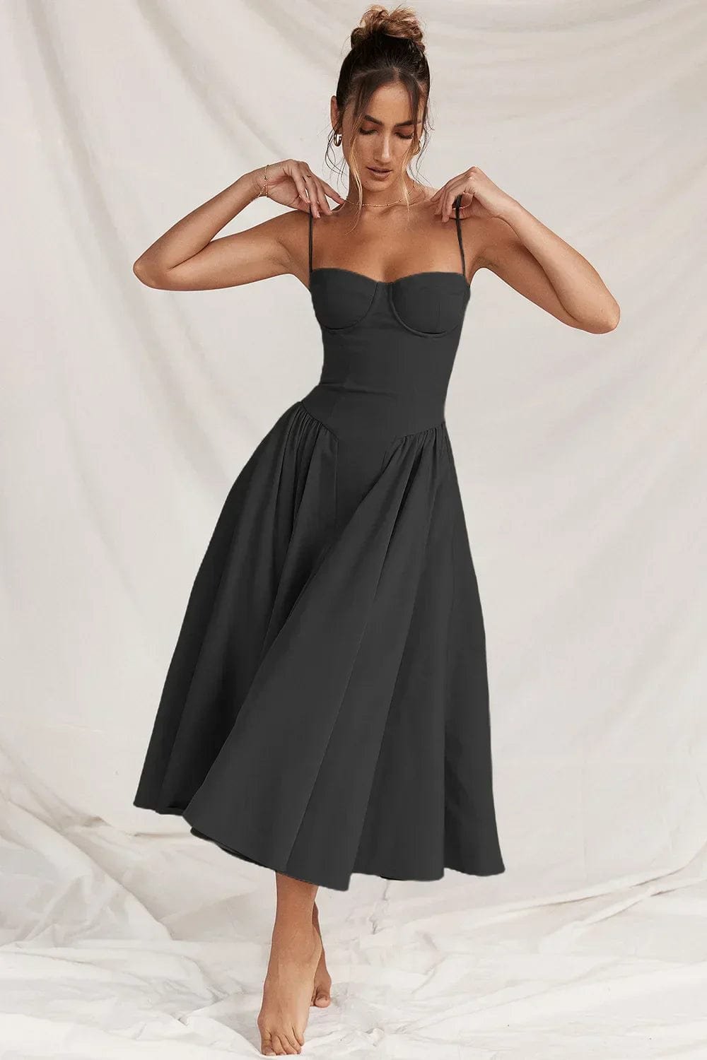 Robe Midi Corset Élégante