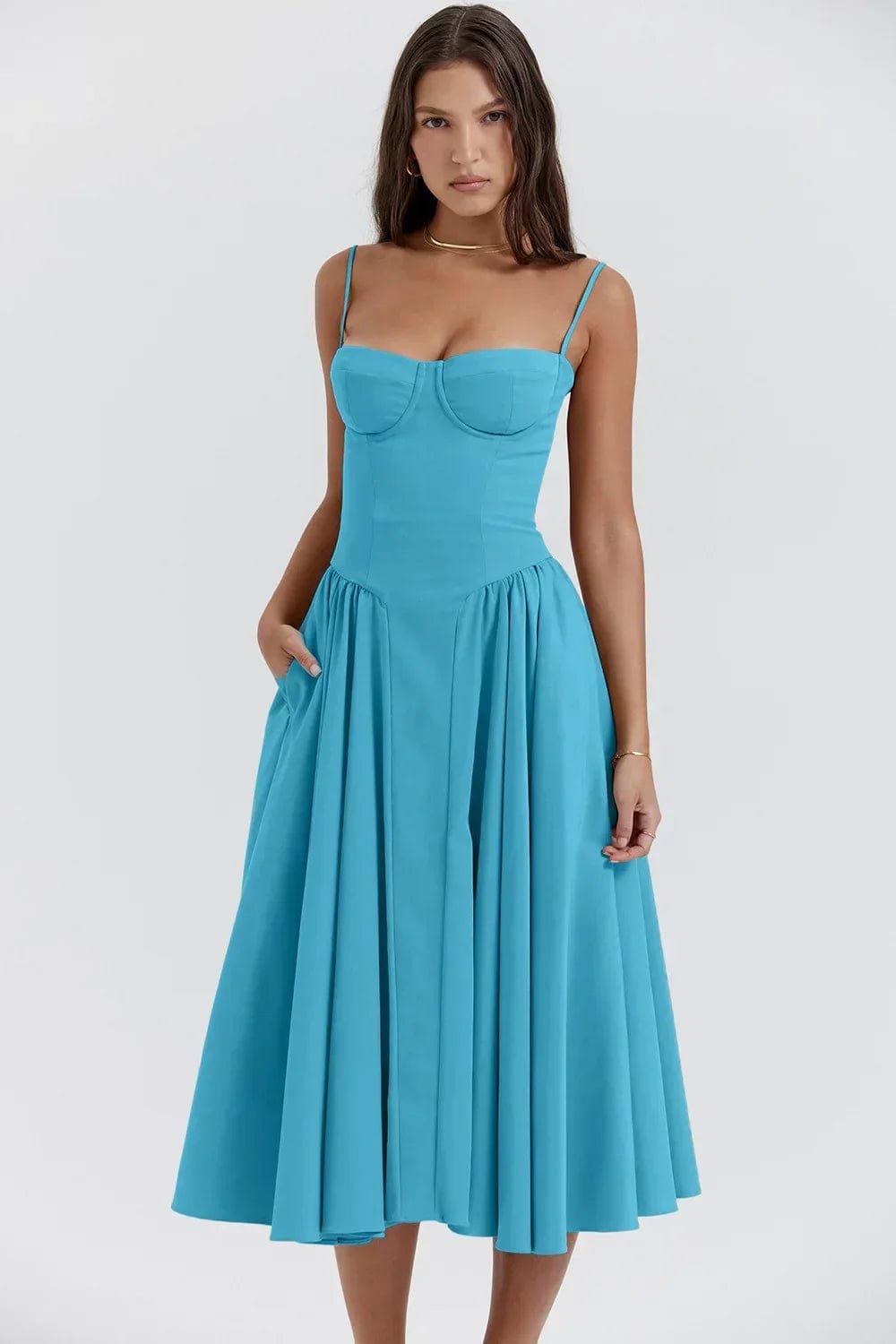 Robe Midi Corset Élégante