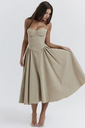Robe Midi Corset Élégante