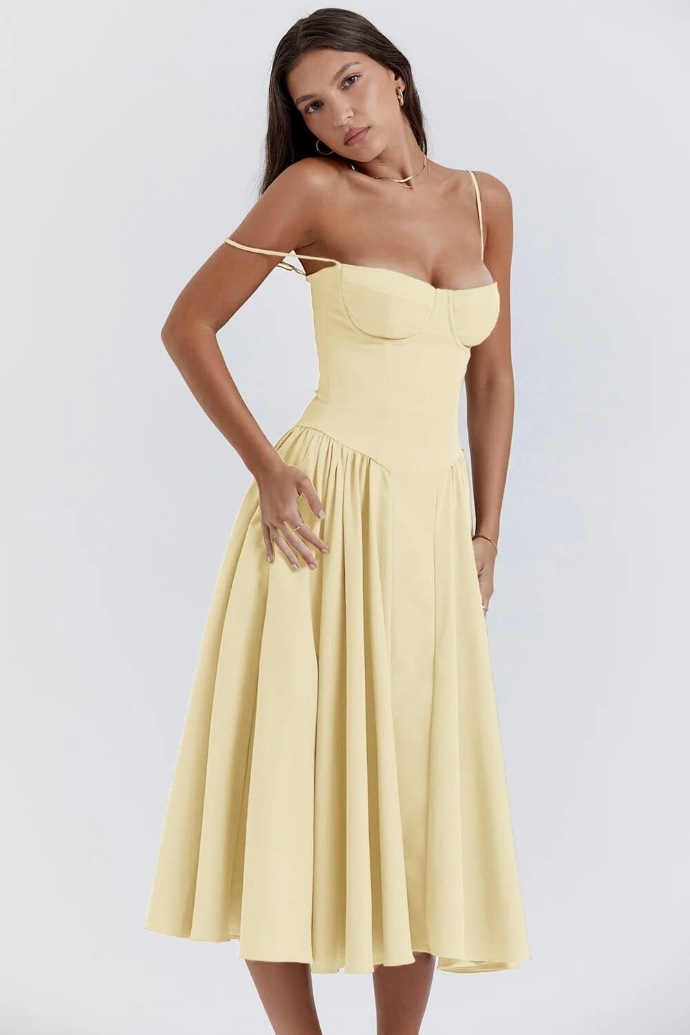 Robe Midi Corset Élégante