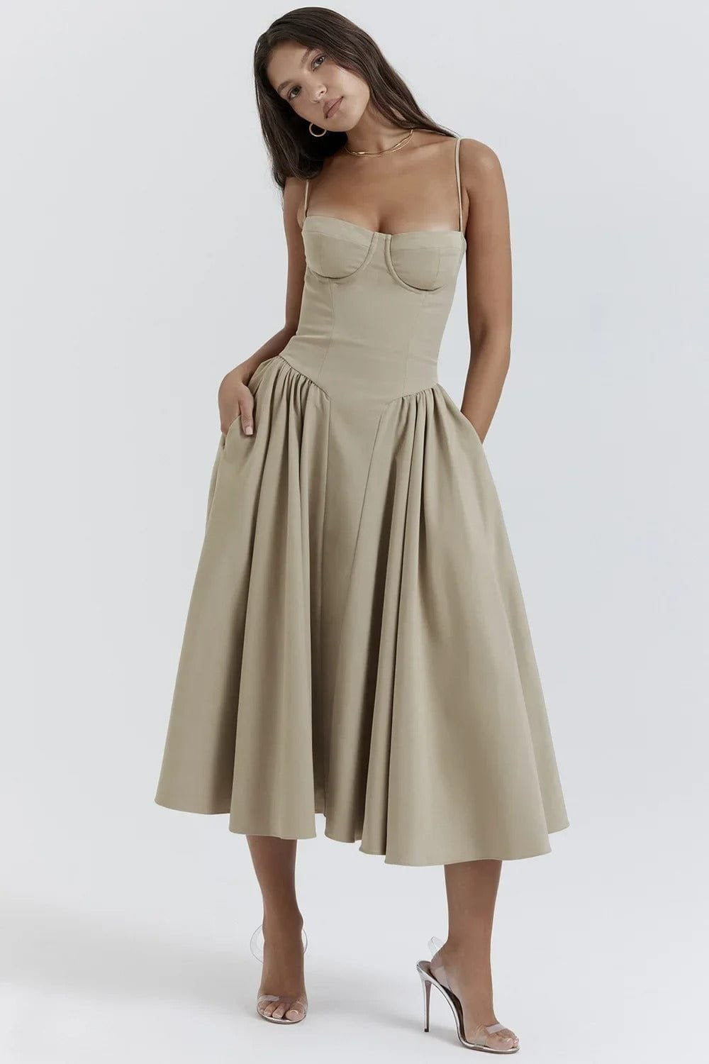Robe Midi Corset Élégante