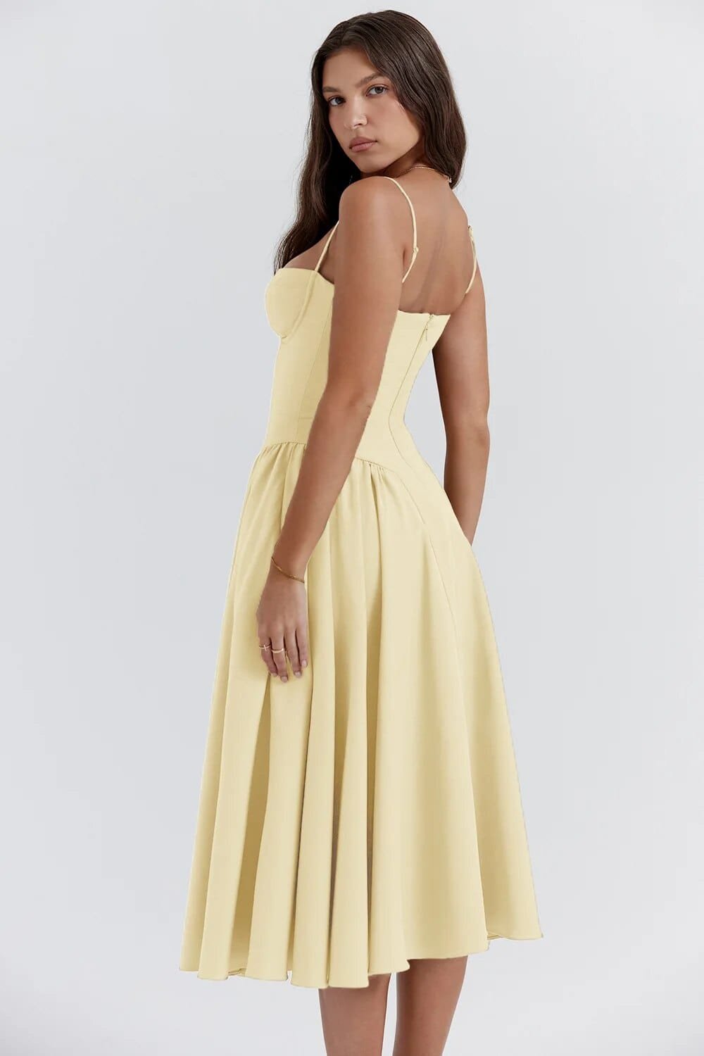 Robe Midi Corset Élégante