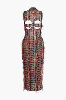 Robe midi asymétrique vue de dos lune