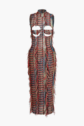 Robe midi asymétrique vue de dos lune