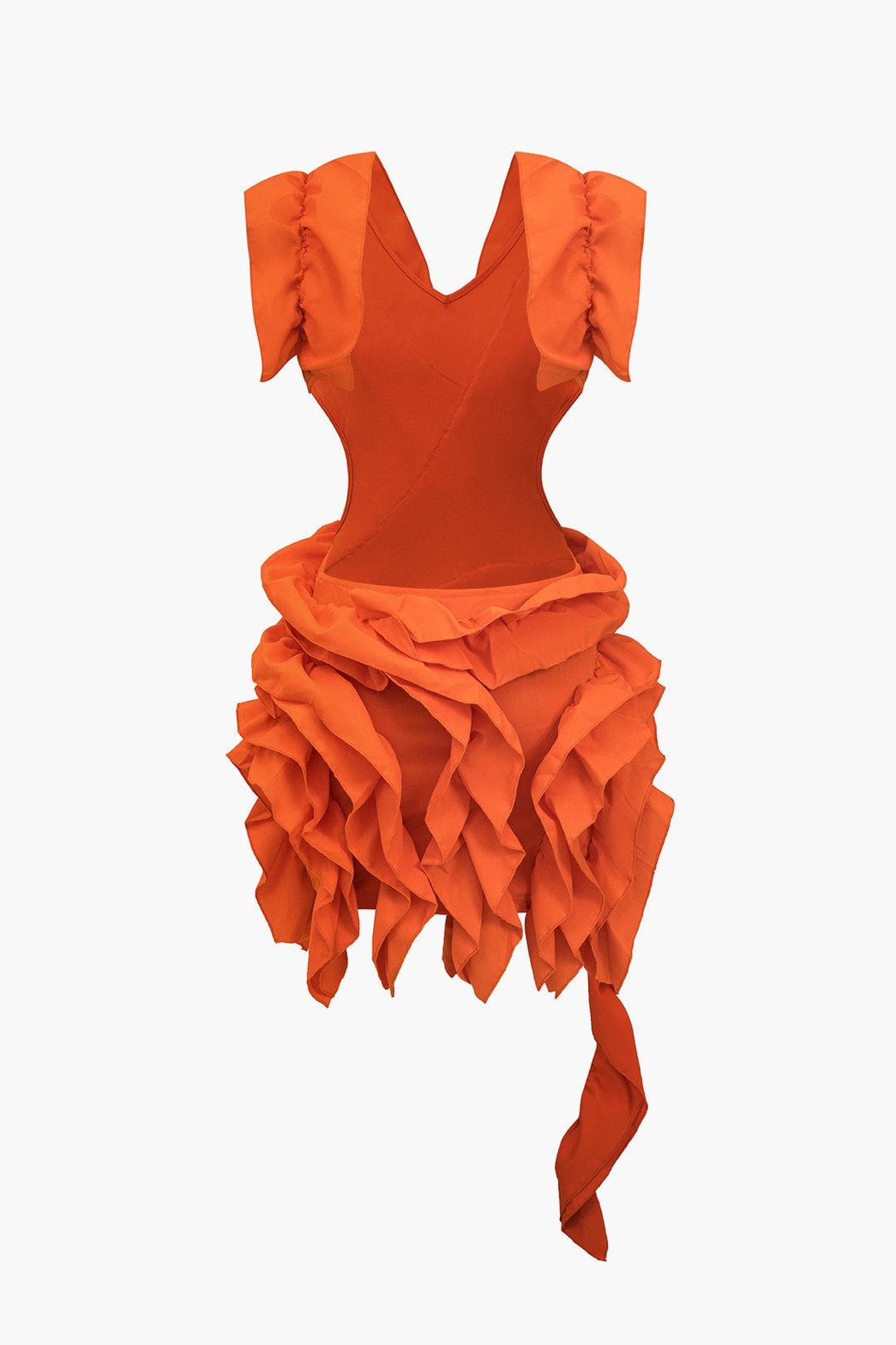 Robe midi ajustée orange étoile
