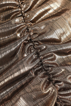 Robe midi métallisée détail drapé scintillant
