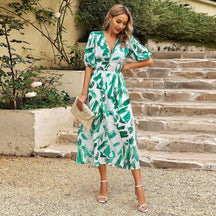 Robe vintage à motifs floraux été