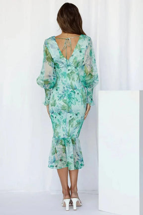 Robe midi fleurie vue ensemble brise