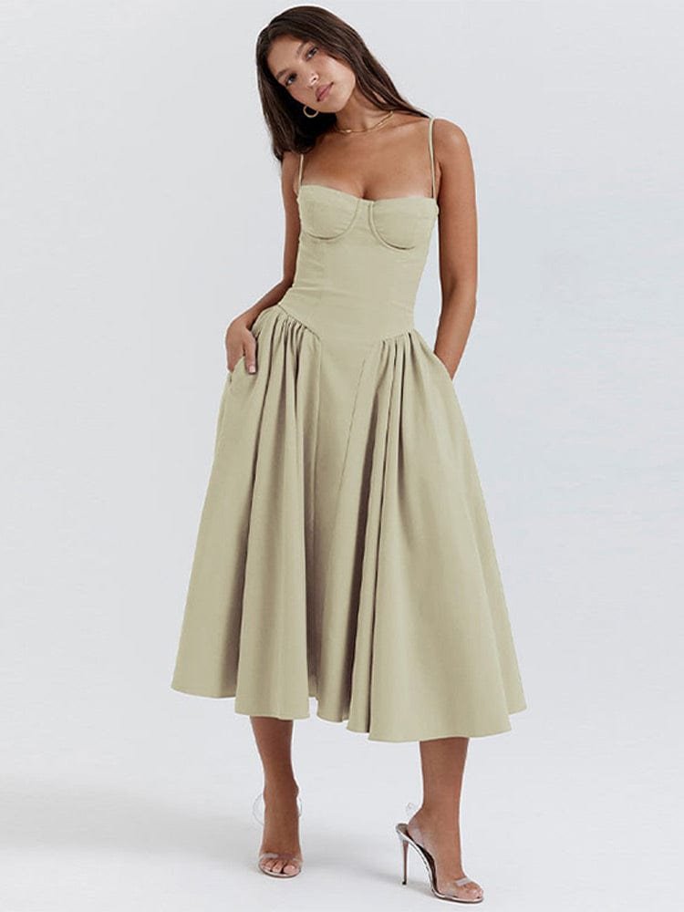 Robe midi gainante glamour étoile