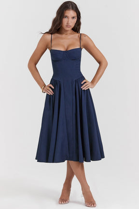 Robe élégante effet sculptant océan