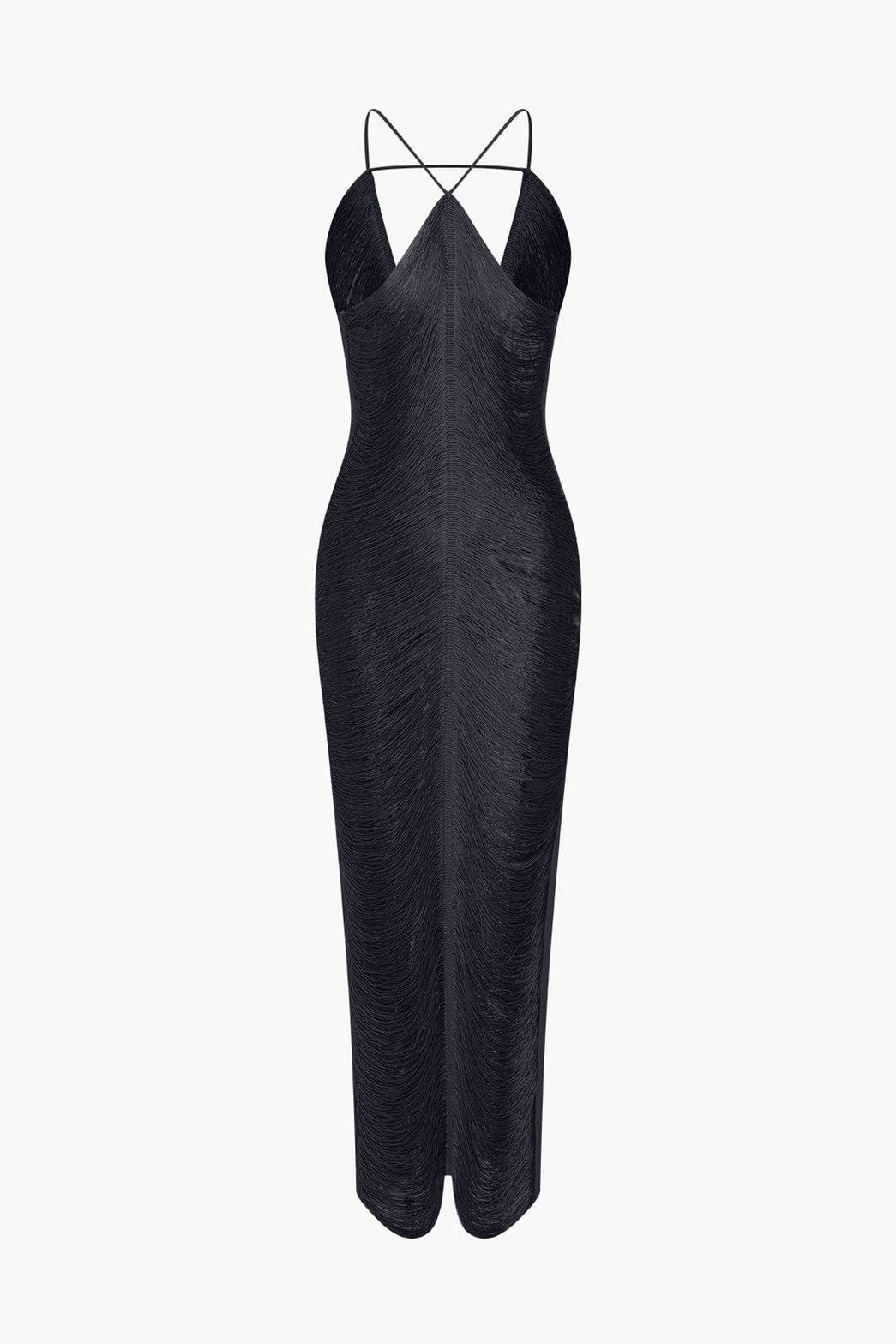 Détail bretelles robe midi perle
