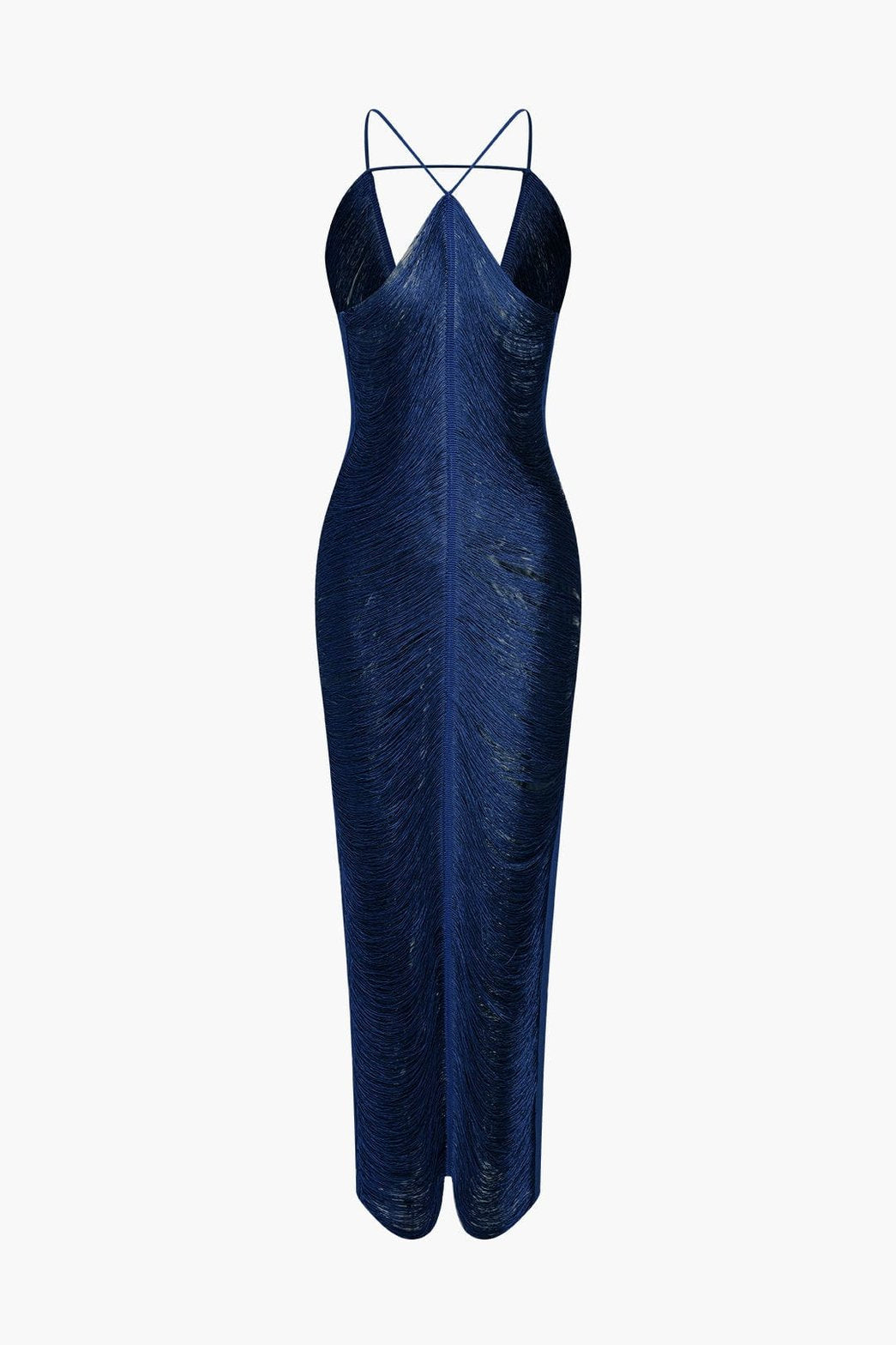Robe midi franges mouvement rubis