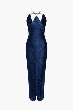 Robe midi franges mouvement rubis