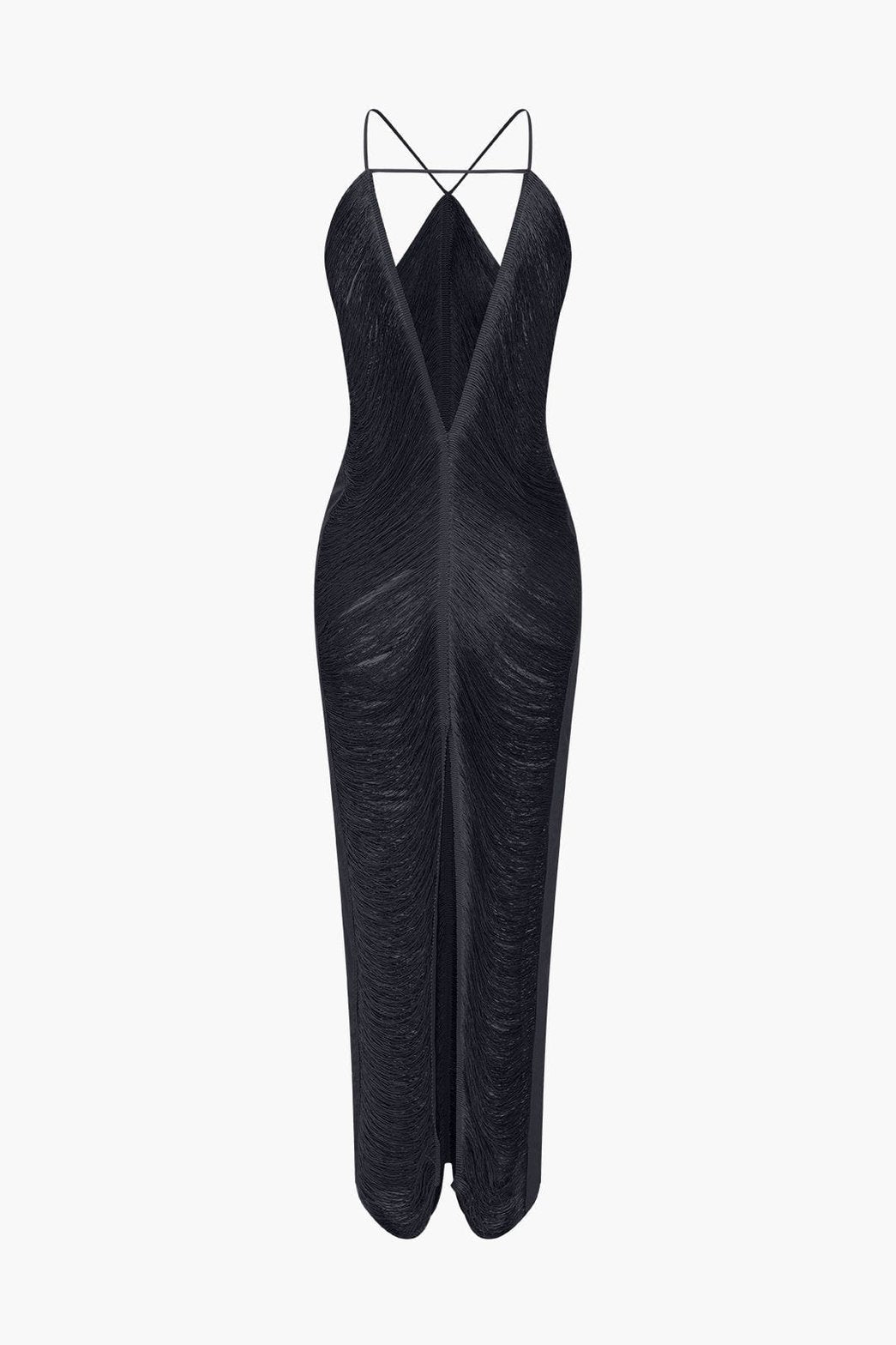 Vue de face robe midi saphir