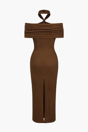 Robe midi ajustée détail harmonie