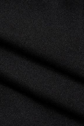 Robe midi noire col fourrure glamour