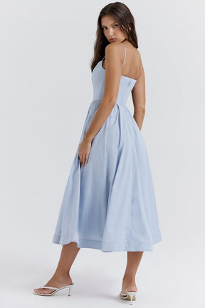 Robe Midi Élégante à Bretelles