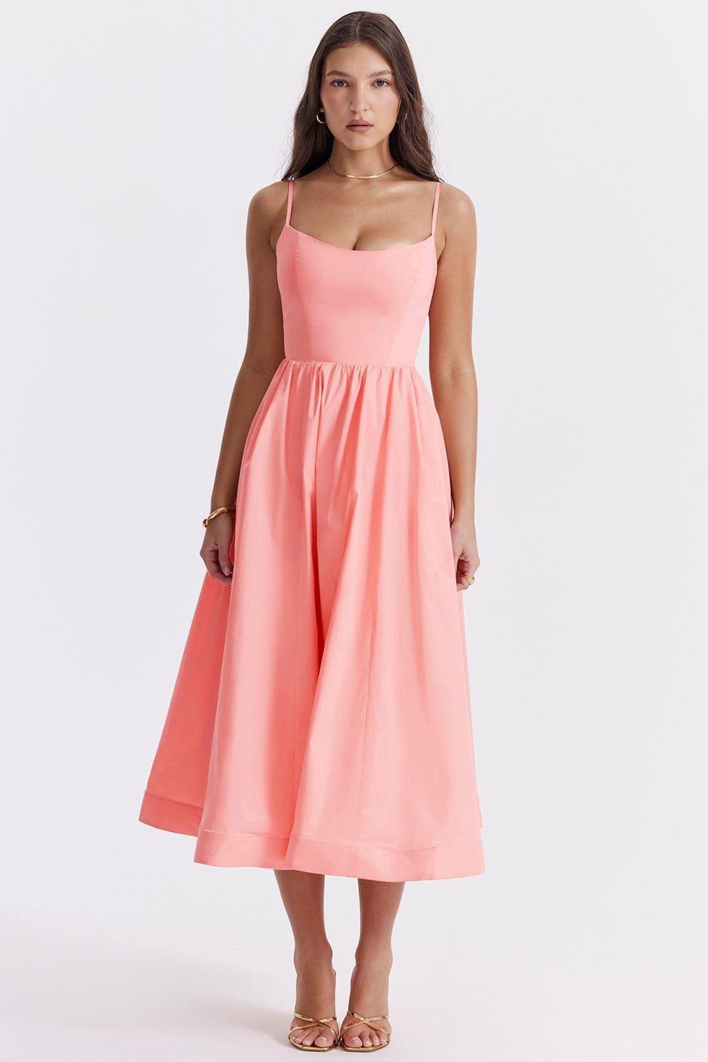 Robe midi élégante vue de face douceur