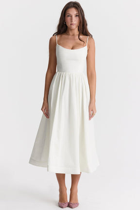 Robe Midi Élégante à Bretelles