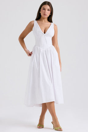 Robe midi élégante pastel vague