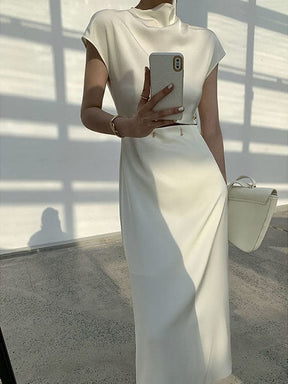 Robe midi vue de dos opale