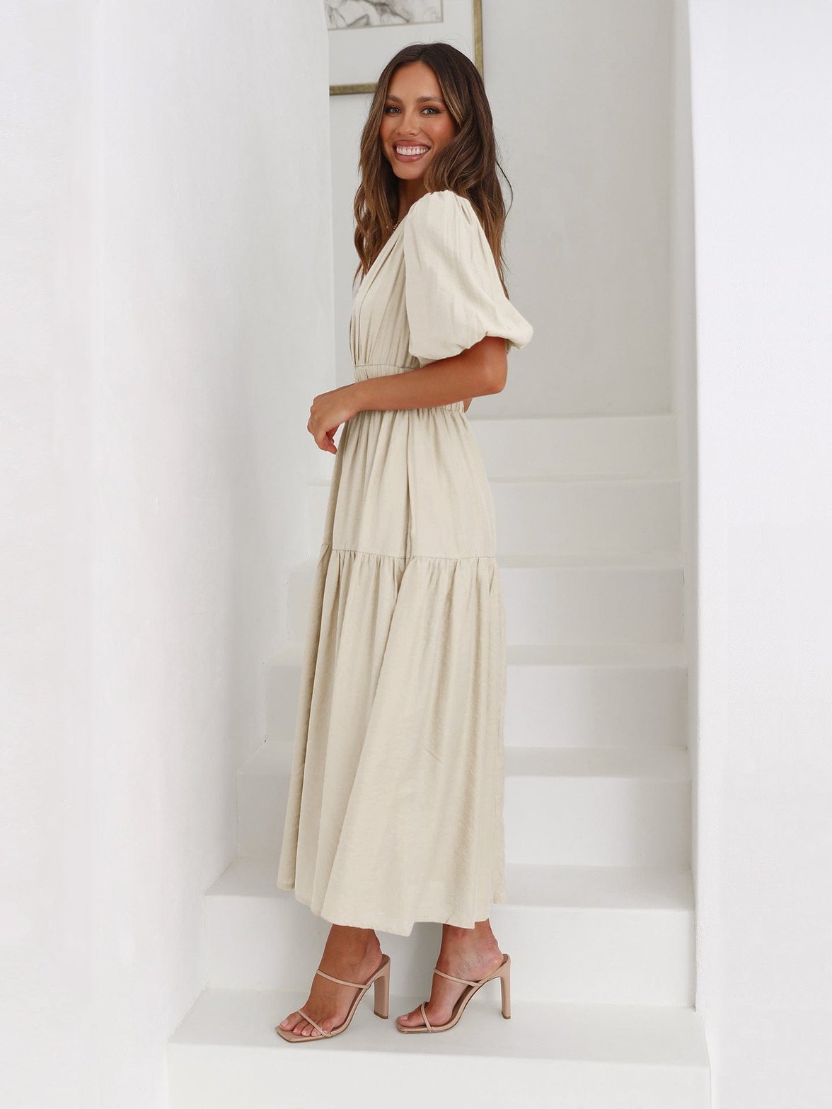 Robe midi ajustée à la taille harmonie