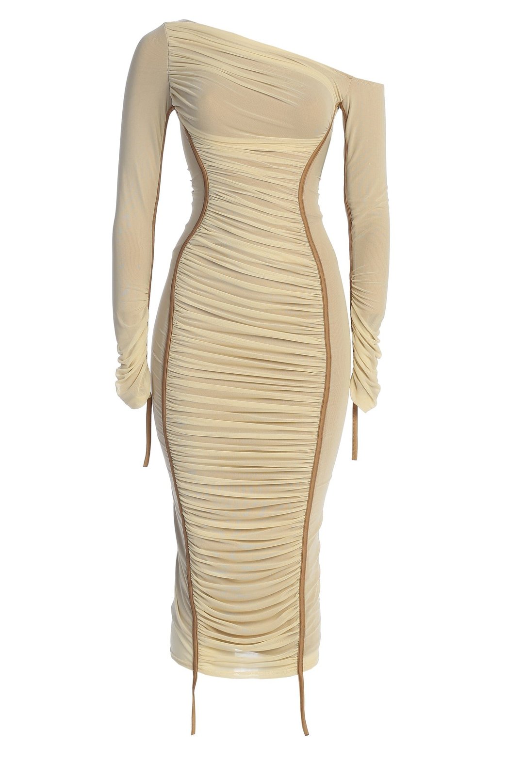 Robe midi asymétrique drapée océan