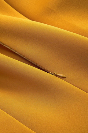 Robe midi volantée ocre danse